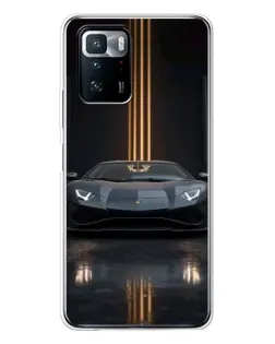 Чехол для Xiaomi POCO X3 GT с картинкой «Lamborghini золотые линии»