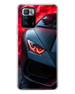 Чехол для Xiaomi POCO X3 GT с картинкой «Lamborghini красное сияние»