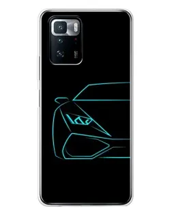 Чехол для Xiaomi POCO X3 GT с картинкой «Голубой силуэт Lamborghini» Чехол для Xiaomi POCO X3 GT с картинкой «Голубой силуэт Lamborghini»