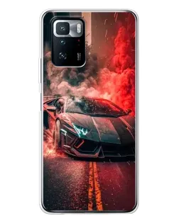 Чехол для Xiaomi POCO X3 GT с картинкой «Lamborghini красный дым» Чехол для Xiaomi POCO X3 GT с картинкой «Lamborghini красный дым»