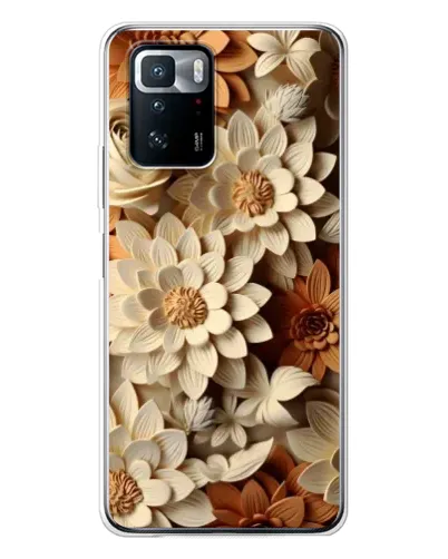 Чехол для Xiaomi POCO X3 GT с картинкой «Бежевый флористический декор» Чехол для Xiaomi POCO X3 GT с картинкой «Бежевый флористический декор»