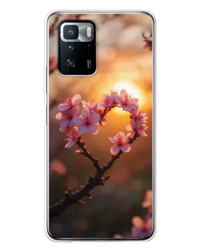 Чехол для Xiaomi POCO X3 GT с картинкой «Розовый цвет сердце на фоне заката» Чехол для Xiaomi POCO X3 GT с картинкой «Розовый цвет сердце на фоне заката»