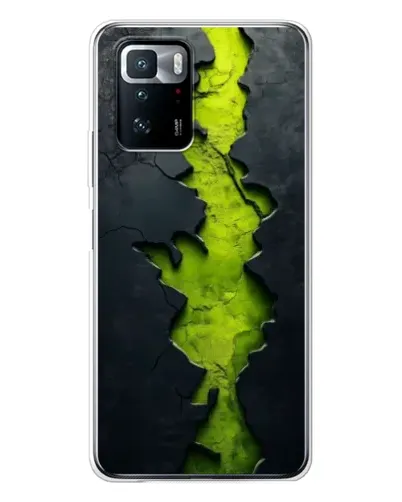 Чехол для Xiaomi POCO X3 GT с картинкой «Салатовый разлом скалы»
