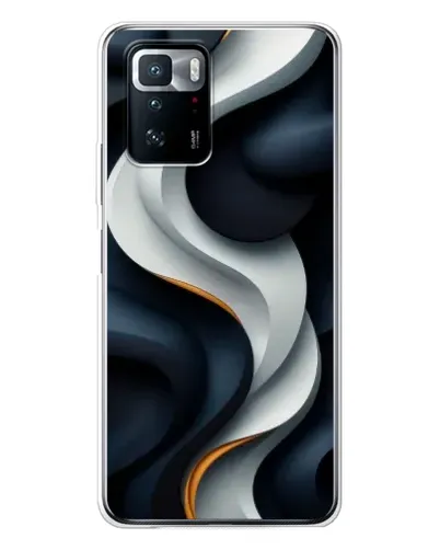 Чехол для Xiaomi POCO X3 GT с картинкой «Объемные черно-белые ленты»