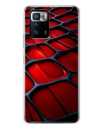 Чехол для Xiaomi POCO X3 GT с картинкой «Красная глянцевая сетка»
