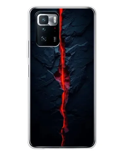 Чехол для Xiaomi POCO X3 GT с картинкой «Kрасная лавовая трещина»
