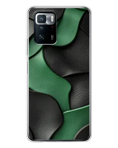 Чехол для Xiaomi POCO X3 GT с картинкой «Зеленые кожаные волны»