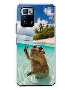 Чохол для Xiaomi POCO X3 GT з картинкою «Капібара на морі» Чохол для Xiaomi POCO X3 GT з картинкою «Капібара на морі»