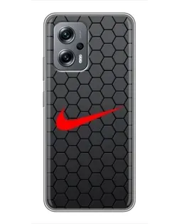 Чехол для Xiaomi POCO X4 GT с картинкой «Nike — карбоновая сетка»