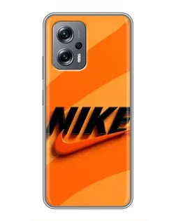 Чехол для Xiaomi POCO X4 GT с картинкой «Оранжевый драйв Nike»