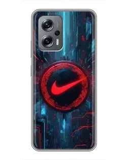Чехол для Xiaomi POCO X4 GT с картинкой «Техногенный стиль Nike»