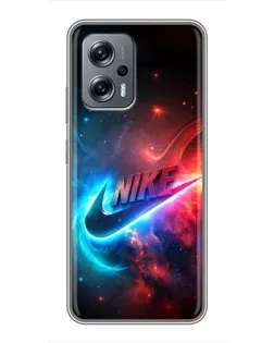 Чехол для Xiaomi POCO X4 GT с картинкой «Огненный логотип Nike»