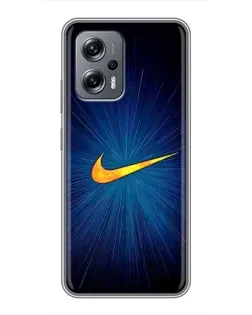 Чехол для Xiaomi POCO X4 GT с картинкой «Синий пульс Nike»