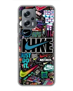 Чехол для Xiaomi POCO X4 GT с картинкой «Яркий коллаж Nike»