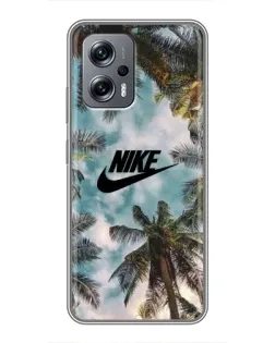 Чехол для Xiaomi POCO X4 GT с картинкой «Тропический принт Nike»
