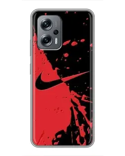 Чехол для Xiaomi POCO X4 GT с картинкой «Красные брызги Nike»