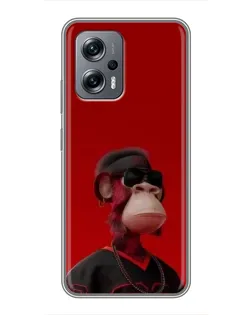 Чохол для Xiaomi POCO X4 GT з картинкою «Bored Ape в червоному» Чохол для Xiaomi POCO X4 GT з картинкою «Bored Ape в червоному»