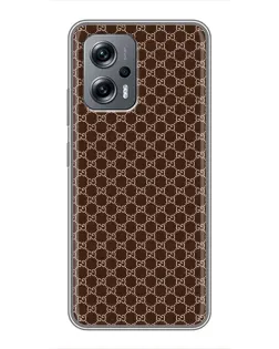 Чехол для Xiaomi POCO X4 GT с картинкой «Gucci — шоколадная сетка» Чехол для Xiaomi POCO X4 GT с картинкой «Gucci — шоколадная сетка»