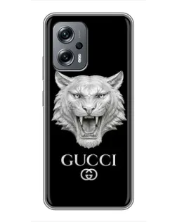Чехол для Xiaomi POCO X4 GT с картинкой «Gucci — серебряный лев» Чехол для Xiaomi POCO X4 GT с картинкой «Gucci — серебряный лев»