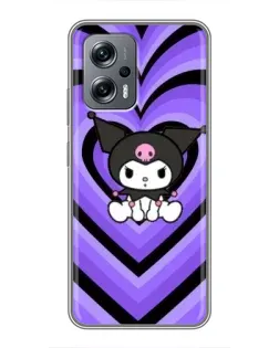 Чехол для Xiaomi POCO X4 GT с картинкой «Kuromi и фиолетовые сердца»