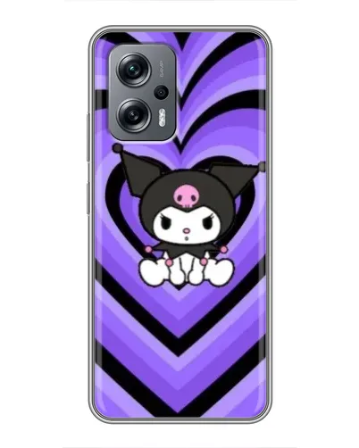 Чехол для Xiaomi POCO X4 GT с картинкой «Kuromi и фиолетовые сердца»