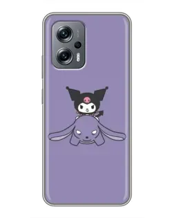 Чехол для Xiaomi POCO X4 GT с картинкой «Kuromi на лиловом фоне»