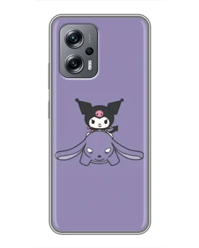 Чехол для Xiaomi POCO X4 GT с картинкой «Kuromi на лиловом фоне»