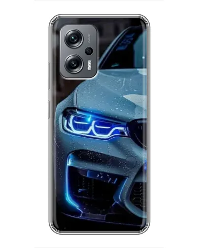 Чехол для Xiaomi POCO X4 GT с картинкой «Взгляд BMW с синими фарами» Чехол для Xiaomi POCO X4 GT с картинкой «Взгляд BMW с синими фарами»