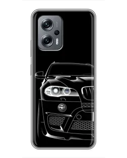 Чехол для Xiaomi POCO X4 GT с картинкой «Темный силуэт BMW»