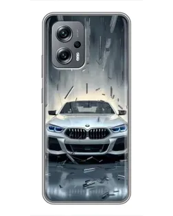 Чехол для Xiaomi POCO X4 GT с картинкой «BMW в свете фар»
