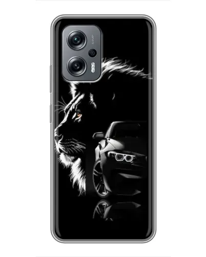 Чехол для Xiaomi POCO X4 GT с картинкой «BMW и лев» Чехол для Xiaomi POCO X4 GT с картинкой «BMW и лев»