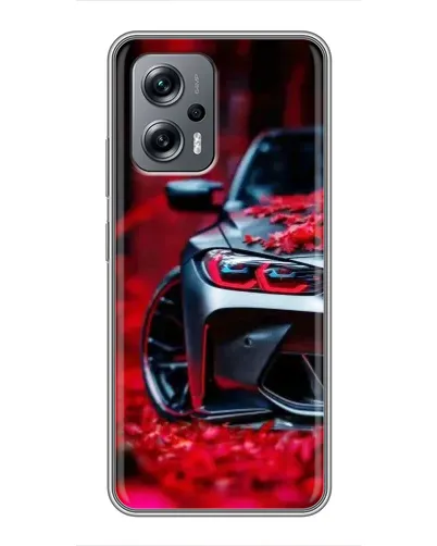 Чехол для Xiaomi POCO X4 GT с картинкой «Спортивная BMW и цветы» Чехол для Xiaomi POCO X4 GT с картинкой «Спортивная BMW и цветы»