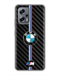Чехол для Xiaomi POCO X4 GT с картинкой «Эмблема BMW и карбон»