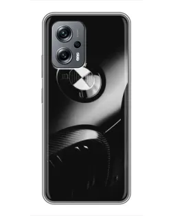 Чехол для Xiaomi POCO X4 GT с картинкой «Эмблема BMW — макро»