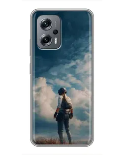 Чохол для Xiaomi POCO X4 GT з картинкою «Герой PUBG на скелі»