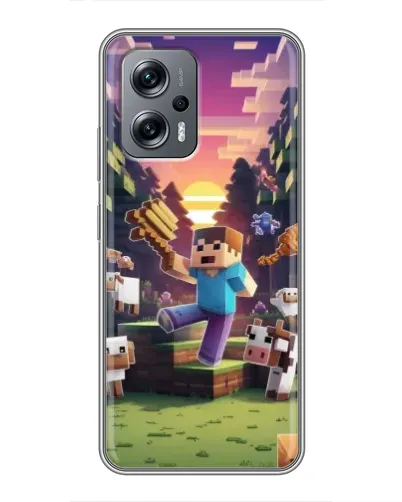 Чехол для Xiaomi POCO X4 GT с картинкой «Стив на ферме»