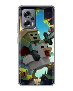 Чохол для Xiaomi POCO X4 GT з картинкою «Стів та гусь» Чохол для Xiaomi POCO X4 GT з картинкою «Стів та гусь»