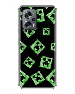 Чохол для Xiaomi POCO X4 GT з картинкою «Паттерн з кріперами» Чохол для Xiaomi POCO X4 GT з картинкою «Паттерн з кріперами»
