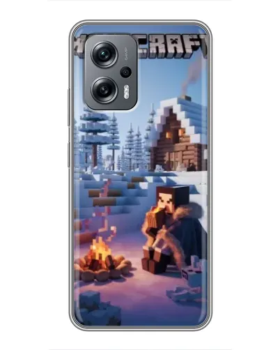 Чехол для Xiaomi POCO X4 GT с картинкой «Зимний Minecraft»