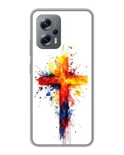 Чехол для Xiaomi POCO X4 GT с картинкой «Акварельный крест»