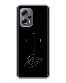 Чехол для Xiaomi POCO X4 GT с картинкой «Графический крест Jesus» Чехол для Xiaomi POCO X4 GT с картинкой «Графический крест Jesus»