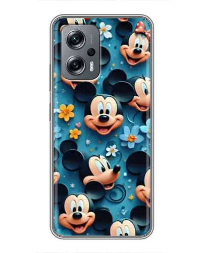 Чехол для Xiaomi POCO X4 GT с картинкой «Паттерн Микки и Минни»