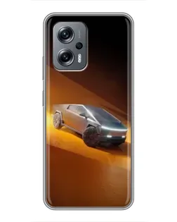 Чехол для Xiaomi POCO X4 GT с картинкой «Cybertruck в пустыне»