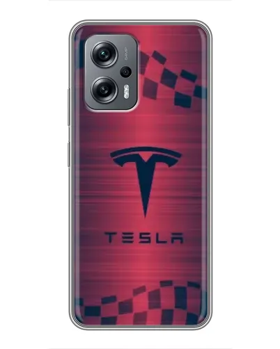 Чехол для Xiaomi POCO X4 GT с картинкой «Тесла красный карбон» Чехол для Xiaomi POCO X4 GT с картинкой «Тесла красный карбон»