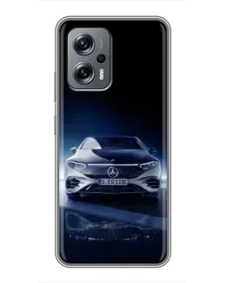 Чехол для Xiaomi POCO X4 GT с картинкой «Ночной Mercedes EQ»