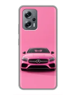 Чехол для Xiaomi POCO X4 GT с картинкой «Розовый Mercedes AMG»