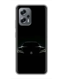 Чехол для Xiaomi POCO X4 GT с картинкой «Mercedes — силуэт авто»