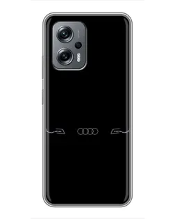 Чехол для Xiaomi POCO X4 GT с картинкой «Audi — световой подпись»