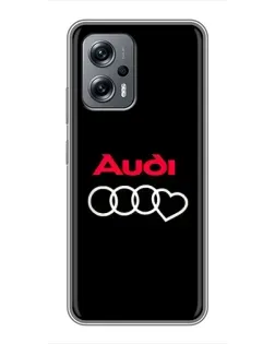 Чехол для Xiaomi POCO X4 GT с картинкой «Логотип Audi Heart»