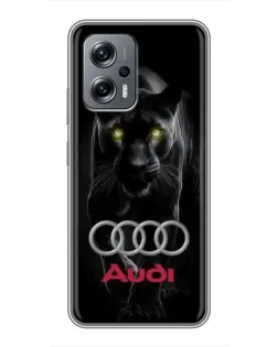 Чехол для Xiaomi POCO X4 GT с картинкой «Пантера и Audi» Чехол для Xiaomi POCO X4 GT с картинкой «Пантера и Audi»